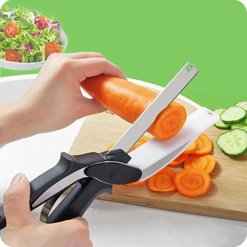 2 in 1 Stainless Steel Kitchen Shears & cutting board